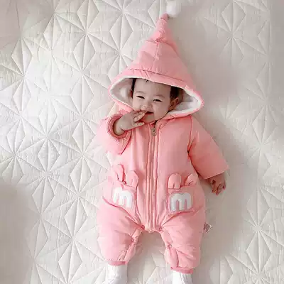 Female baby clothes male baby Full Moon newborn newborn Net red cute super cute climbing clothes spring spring and autumn clothes