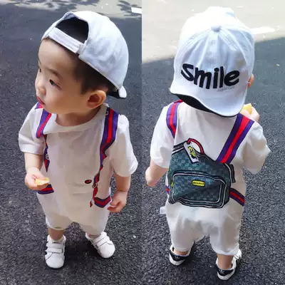 Baby children's summer clothes one-piece clothes female baby boys wear thin pajamas summer autumn winter spring and autumn short sleeve set