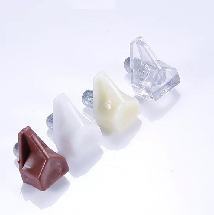 Plastic laminate bracket triangular bracket wardrobe transparent board bracket furniture partition nail glass cabinet laminate nail