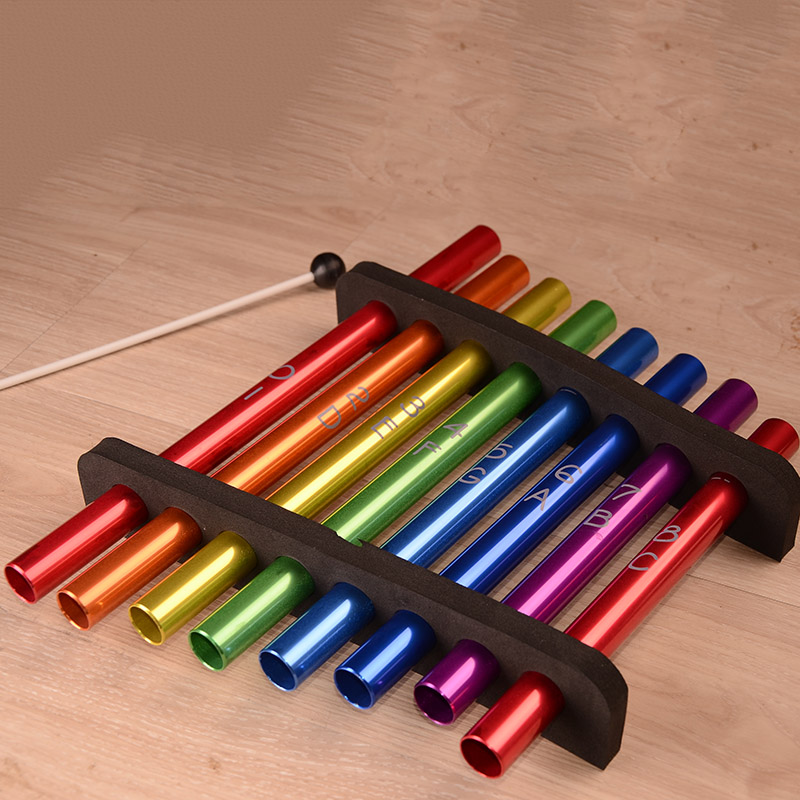 Aluminum tube eight-tone kindergarten children's early education interest, intelligence, percussion, music, musical instrument, accordion carrying
