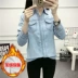 Áo khoác denim mùa đông dày tay dài cộng với áo sơ mi nhung nữ đáy quần 2018 mới ấm áp áo khoác nữ hoang dã áo sơ mi kiểu đẹp Áo sơ mi