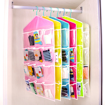 Socks storage hanging bag Wardrobe transparent 16-grid wardrobe storage door hanging on the wall wall-mounted storage hanging bag