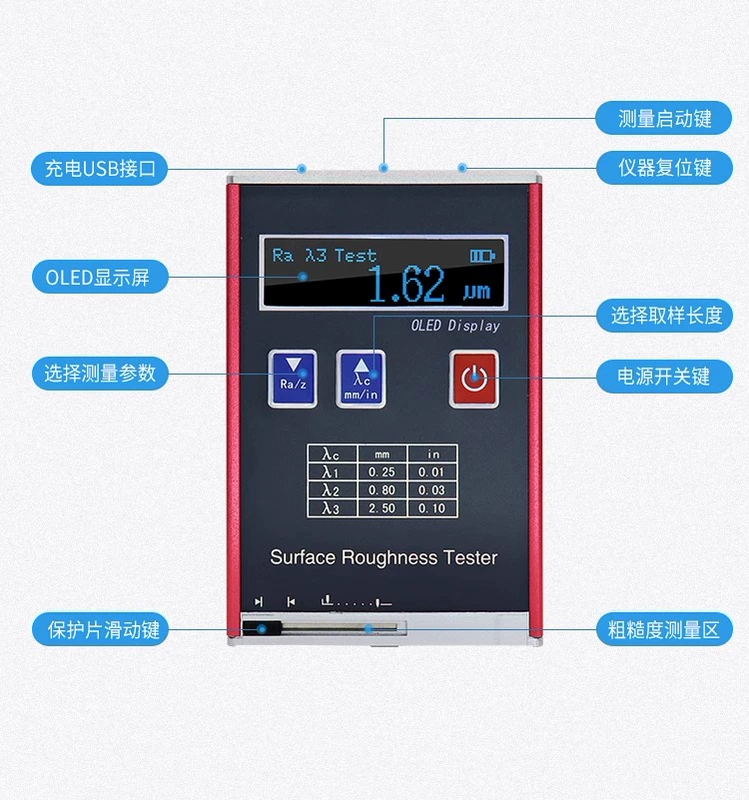 Máy đo độ nhám bề mặt có độ chính xác cao Jitai TR200 Dụng cụ đo độ mịn cầm tay Dụng cụ kiểm tra độ mịn máy đo độ nhám cầm tay