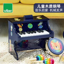 French Vilac childrens wooden mechanical piano baby beginner music enlightenment toy birthday gift 3-6 years old