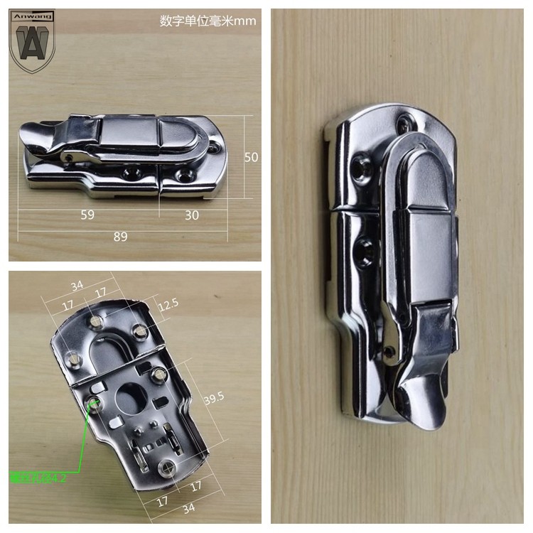 Angwatch Large Box Lock Kit Lock Aviation Box Accessories Wooden Box Buckle Avionics Box lock