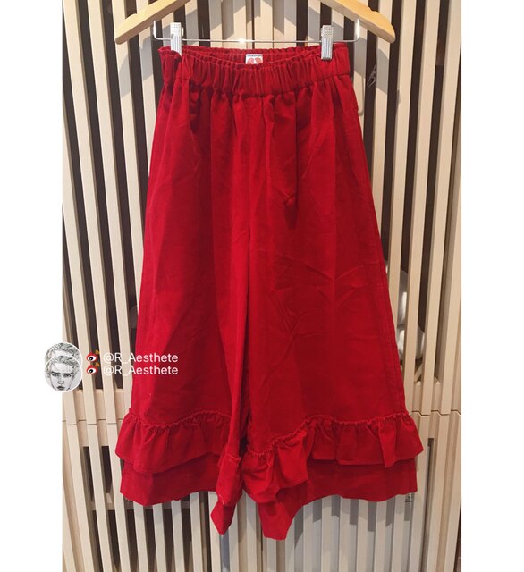 In Stock 70% off British Brand Shrimps Dark Red Wide-Leg Pants