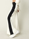 In Stock 40% off Kijun Black and White and Blue and White Woven Color-Block Flared Pants