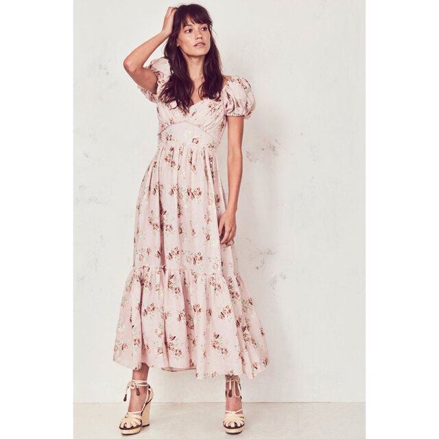 In Stock 60% off New York Brand Loveshackfancy Linen Rose Long Dress