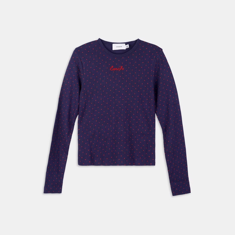 New Product Coach Women's Cotton Long Sleeve Fitted Round Neck T-Shirt Cep54 New Product Coach Women's Cotton Long Sleeve Fitted Round Neck T-Shirt Cep54