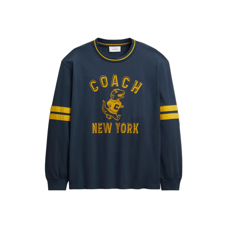 Coach/Coach New Men's T-Shirt Cotton Rexy Mascot Pattern Classic Long-Sleeved T-Shirt Cfy82 Coach/Coach New Men's T-Shirt Cotton Rexy Mascot Pattern Classic Long-Sleeved T-Shirt Cfy82