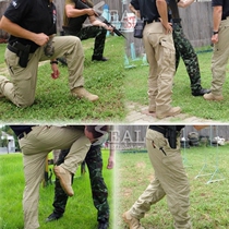 Changeable multi-bag tactical quick-drying wear-resistant double-section pants outdoor shorts training seven-point combat suit combat pants