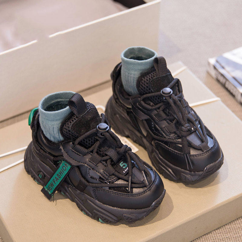 Girl 100 Hitch Winter Style Plus Suede Cotton Shoes Children Sneakers 2021 Fall New Boy Shoes Old Daddy Shoes Netting Red