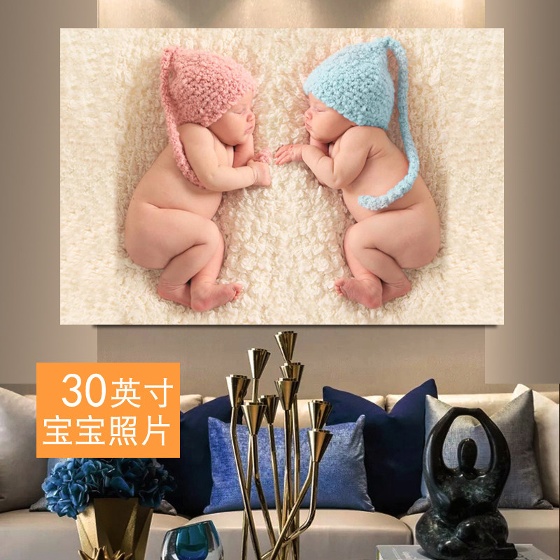 Cute dragon and phoenix baby doll poster male and female baby twin baby picture wall stickers pregnant women prenatal education newly married room painting