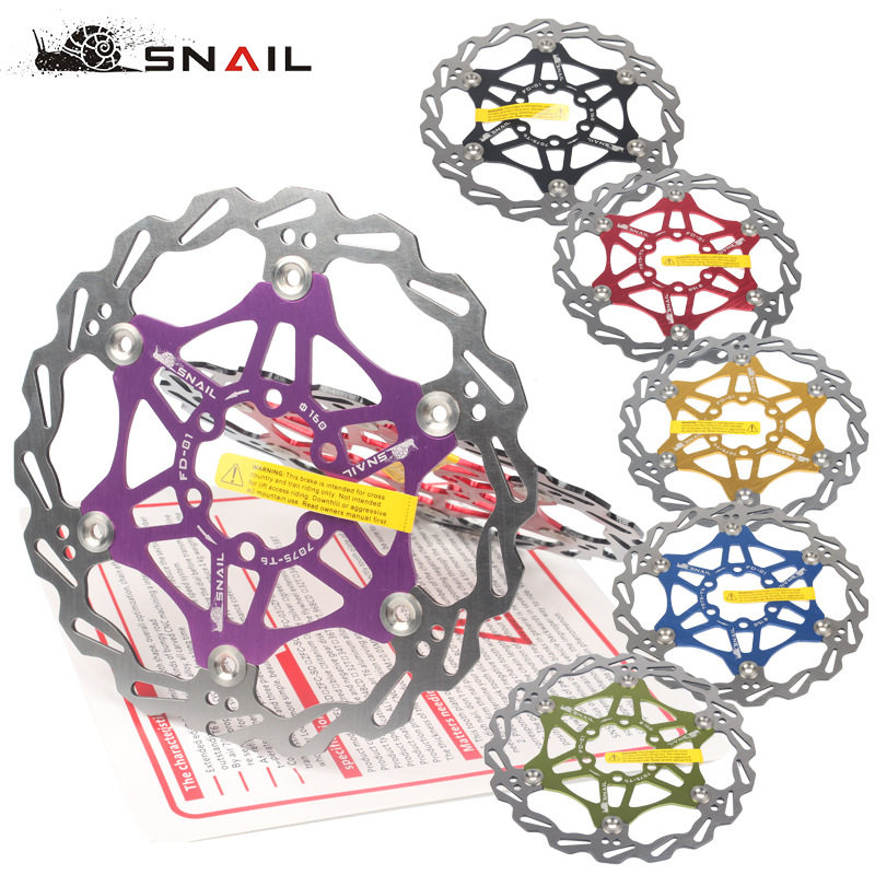 SNAIL mountain bike floating disc bicycle brake pad six nail disc brake disc 180 160 203mm