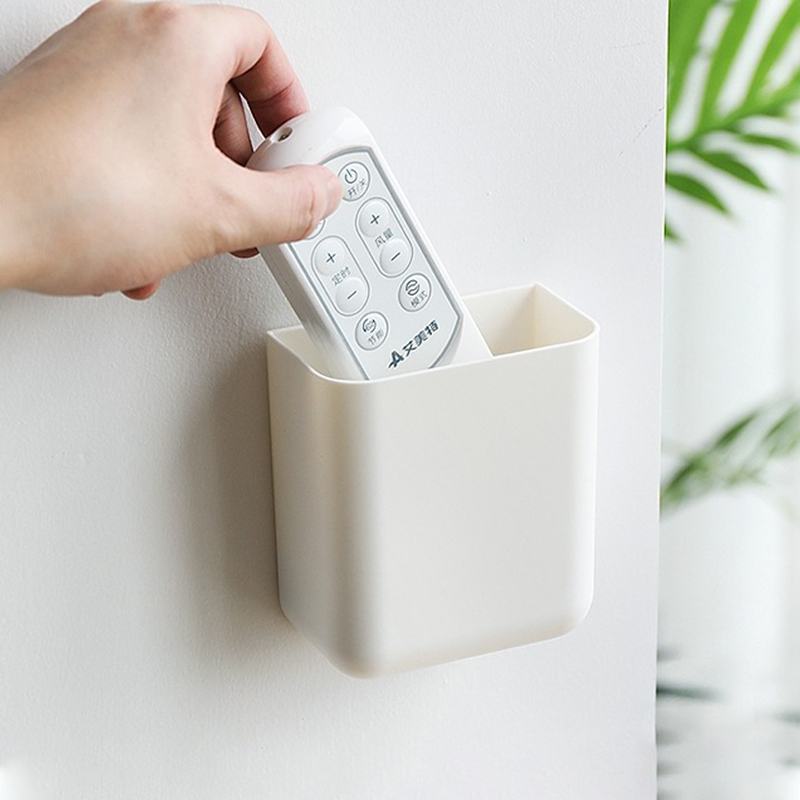 Bong Jiu Yi wall-mounted storage box free of punching storage box mobile phone TV air conditioning remote control hanging wall object box