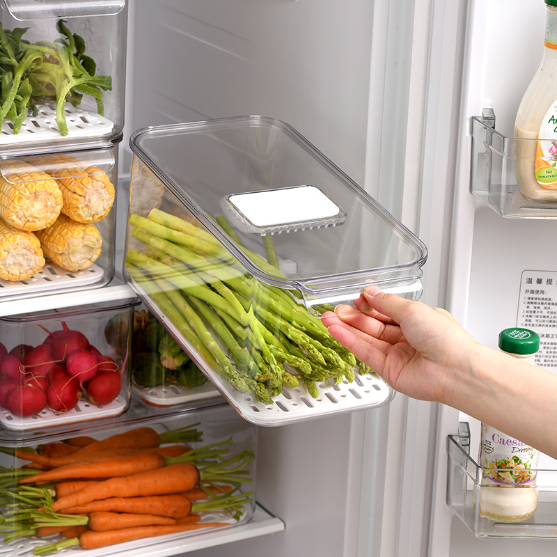 BangjiaYi Transparent asphalt fresh box Food grade refrigerator special capacitor large-capacity sealed fruit and vegetable box