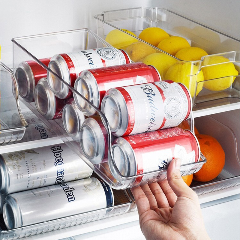 Bangjiayi refrigerator canned beverage storage rack rolling storage artifact can storage rack pull-out storage box