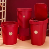 Красное большое пластиковое мусорное ведро для домашнего использования для гостиной
