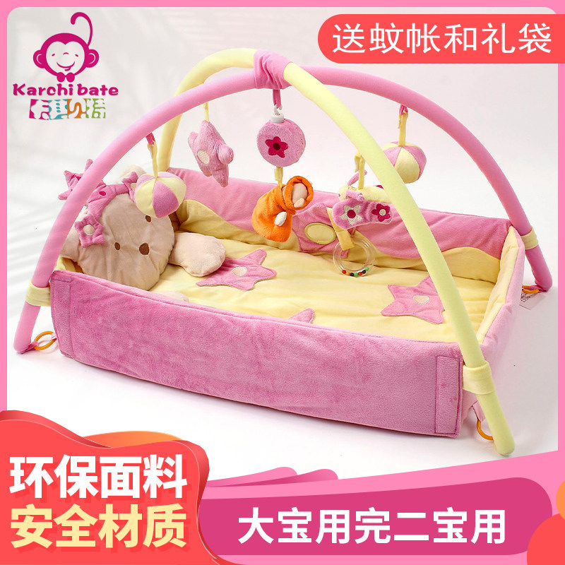 Baby Gaming Blanket Folding Bed Crawling Cushion Baby Music Puzzle Toy Newborn Cotton Suede Fitness Rack 0-1