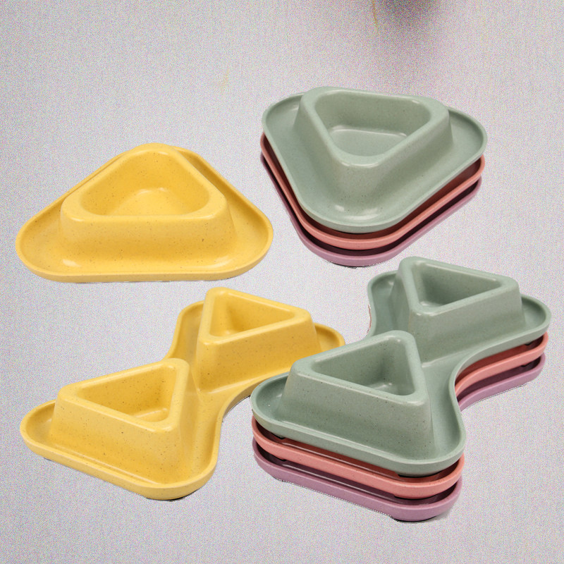 Geometric Two Cat Bowls Anti Spill Double Bowl Single Bowl Small Number Dog Bowl dog bowls Small anti-slip anti-slip Cat Rice Bowl