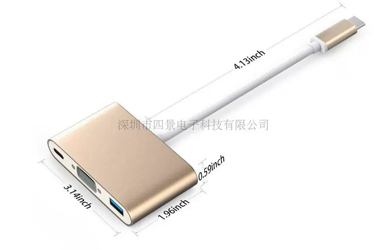 Bộ chuyển đổi Type-C USB 3.0 kết nối trung tâm Apple MacBook12 inch Bộ chuyển đổi VGA HDMI - USB Aaccessories