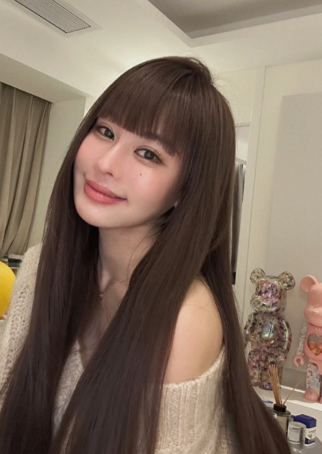 真我黑长直漫画齐刘海假发套 全真发整顶设计 自然隐形无痕贴合 长发飘逸顺滑
