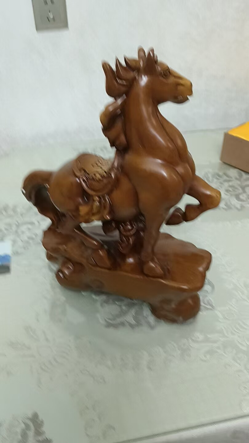黑檀木雕馬擺飾花梨木手工藝品客廳辦公室招財裝飾馬到成功實木擺件