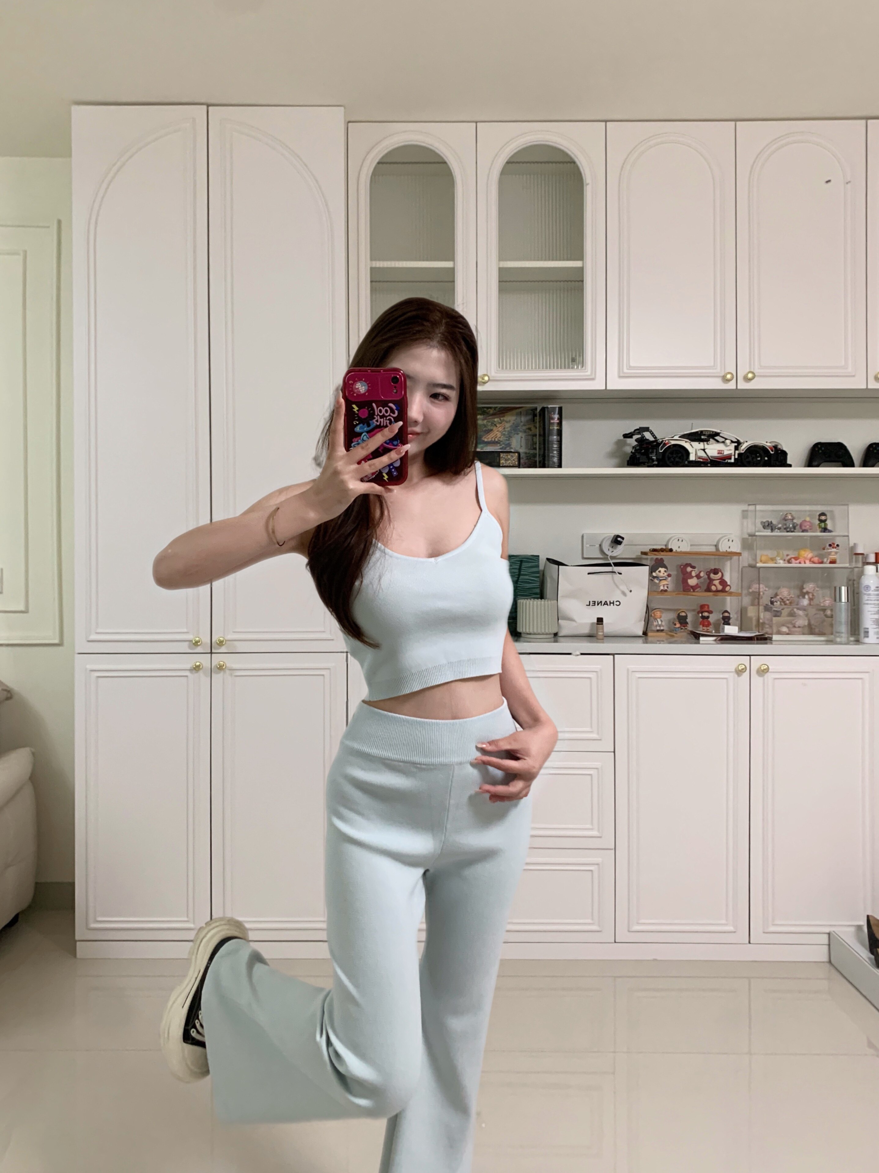 RUOYU若语S曲线休闲三件套 吊带+裤子+开衫一套搞定早春穿搭