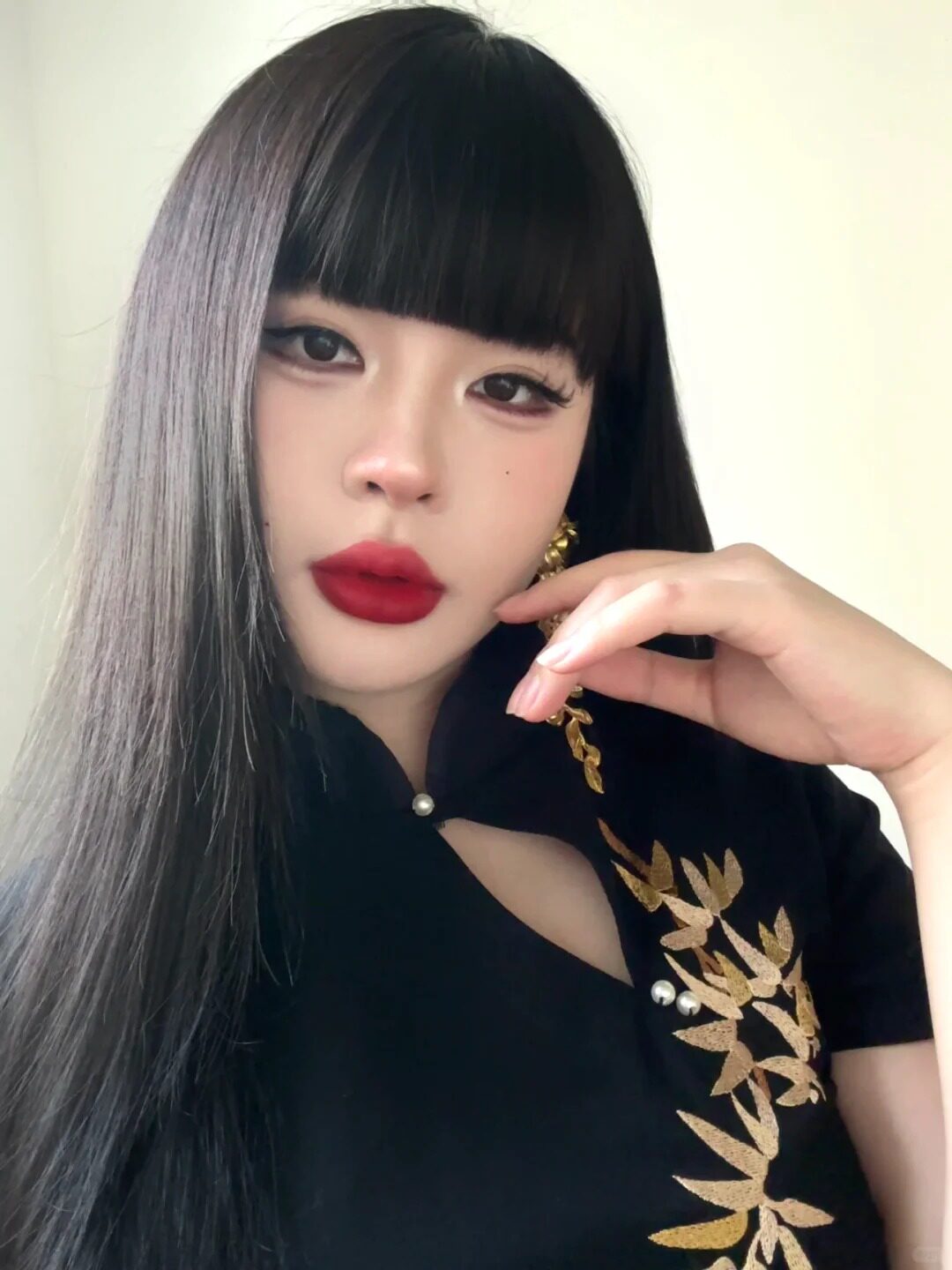 真我黑长直漫画齐刘海假发套 全真发整顶设计 自然隐形无痕贴合 长发飘逸顺滑