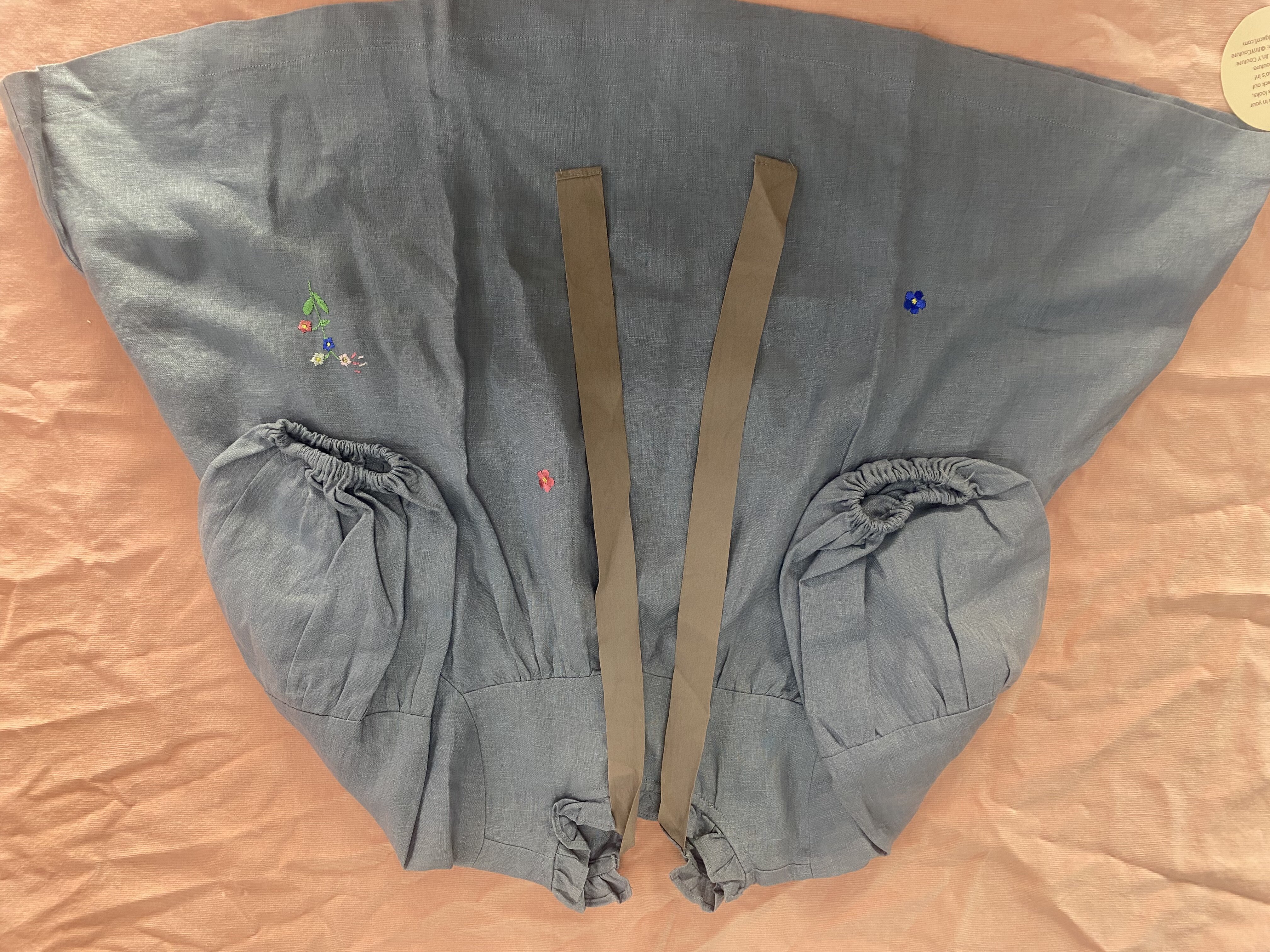 Customer photo for Tequila Blue + Grey Sash (Machine Embroidery), 110cm
