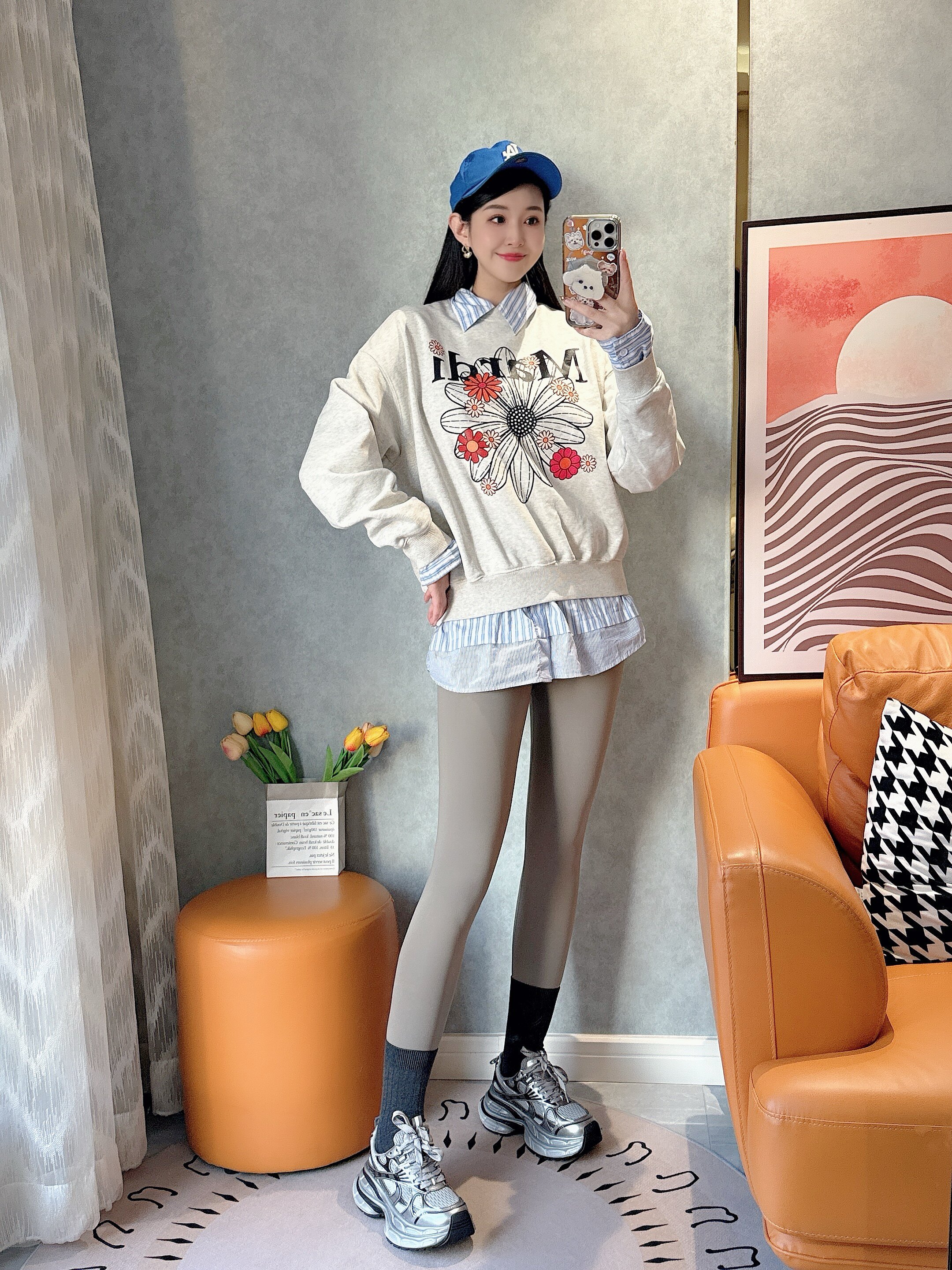 迪丽热巴同款骆驼银月老爹鞋 厚底增高拉长比例 银色系未来感十足