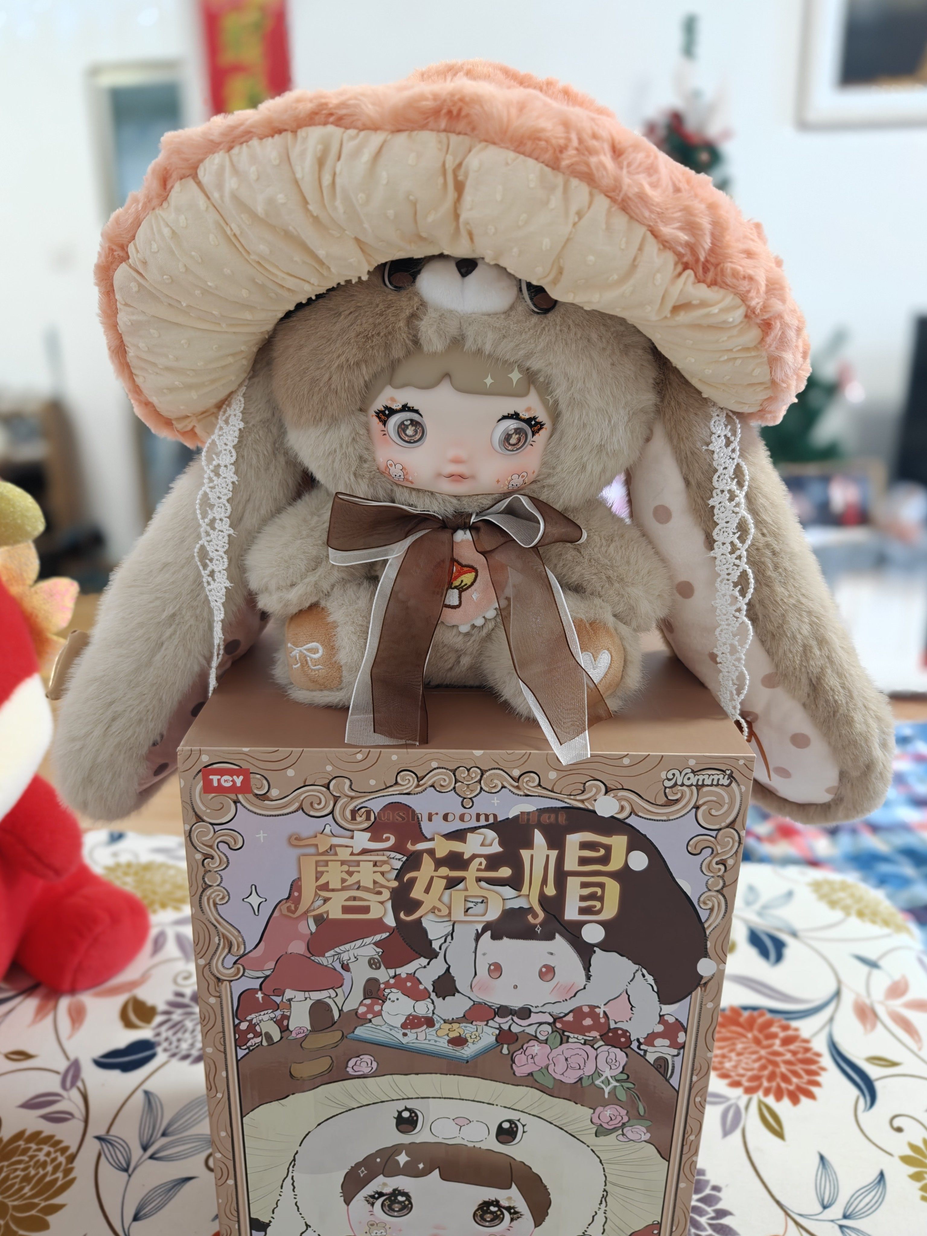 Nommi糯米儿蘑菇帽盲盒400%V2系列毛绒手办随机出货可爱礼物首选潮玩含