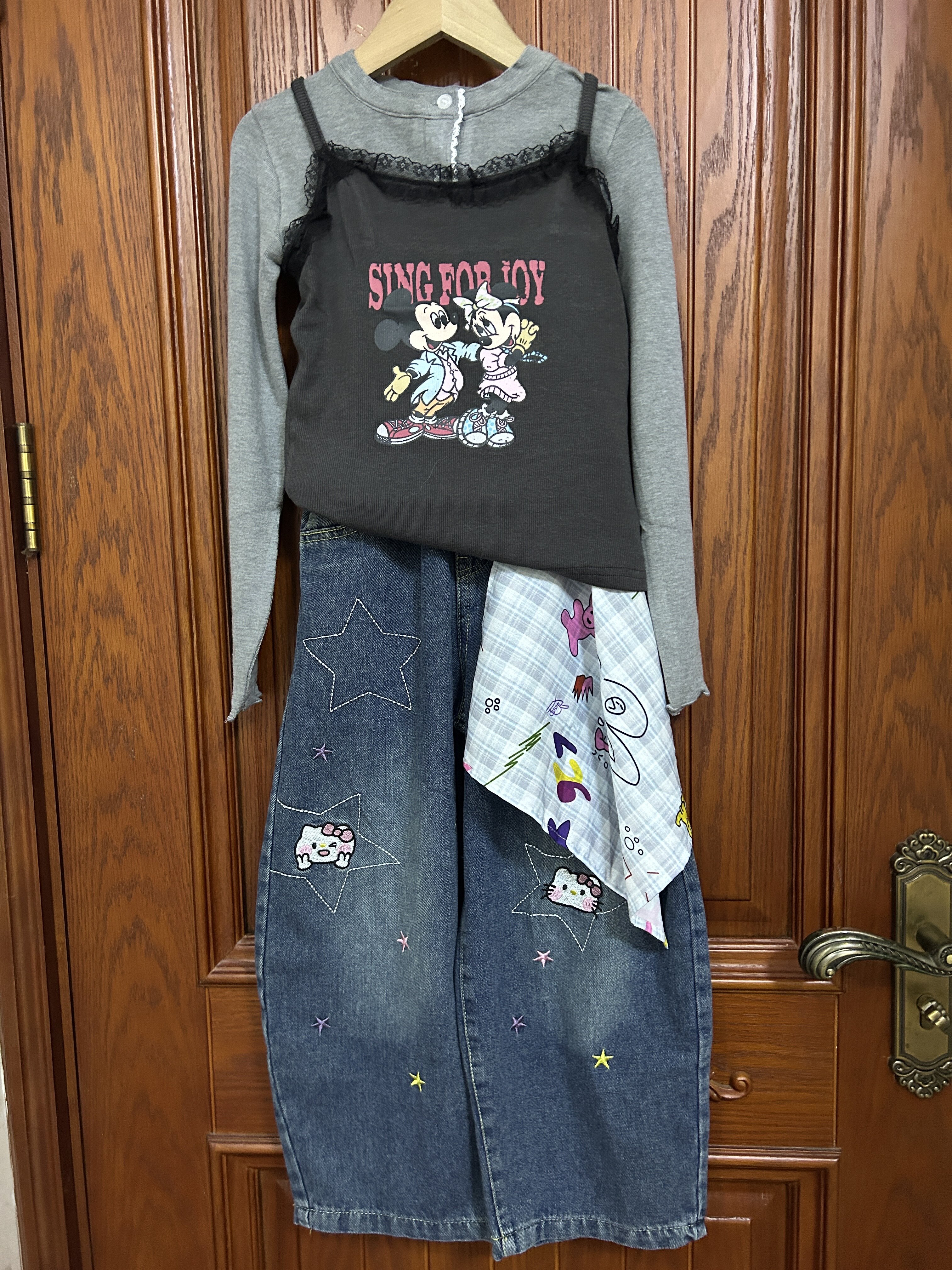 Customer photo for Grey Cami Two-Piece Top, 120cm