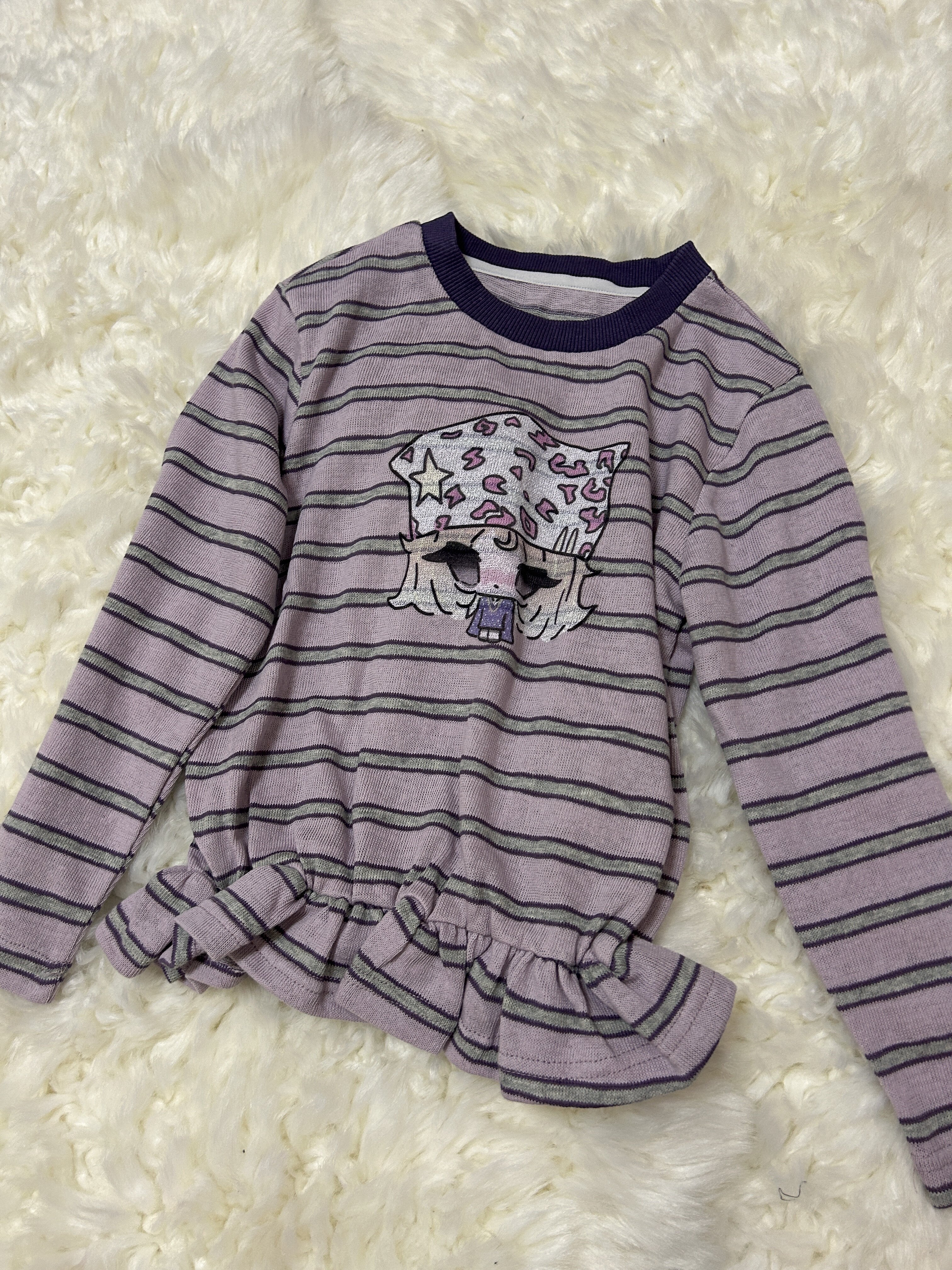 Customer photo for Lilac Striped Tee, 120cm