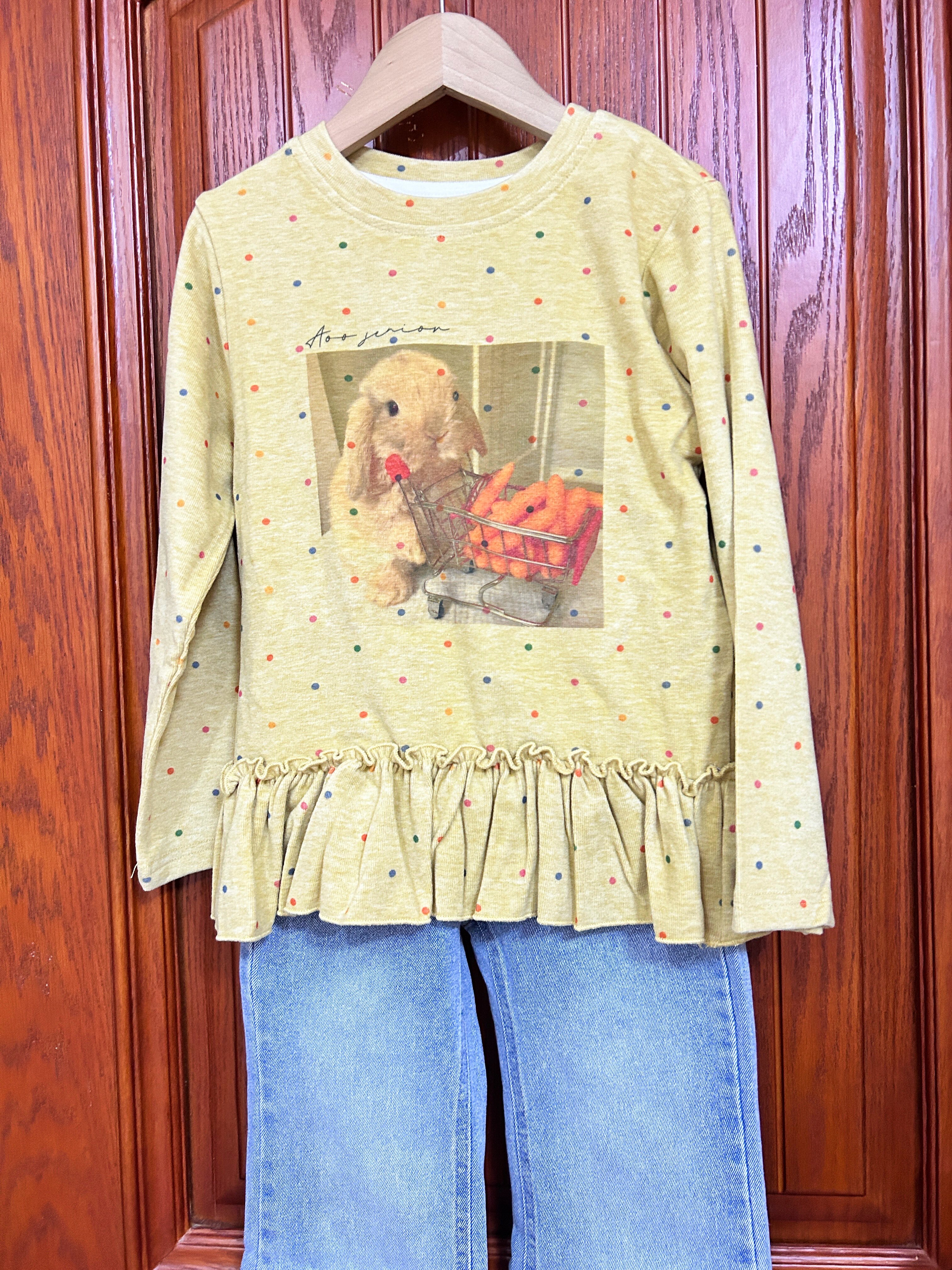 Customer photo for Yellow Ruffle-Hem Top, 130cm