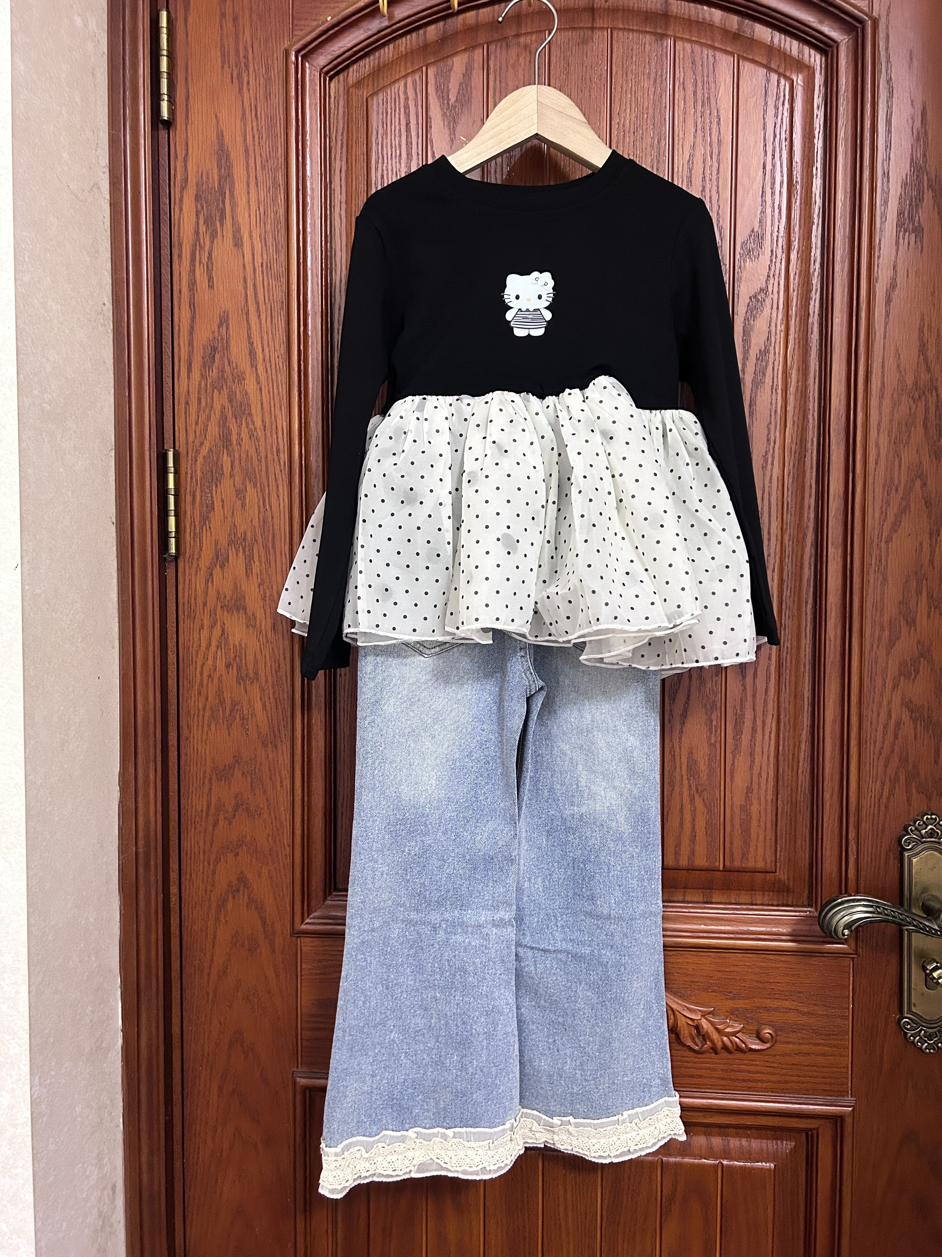 Customer photo for Black Mesh-Panel Kitty Top, 120cm
