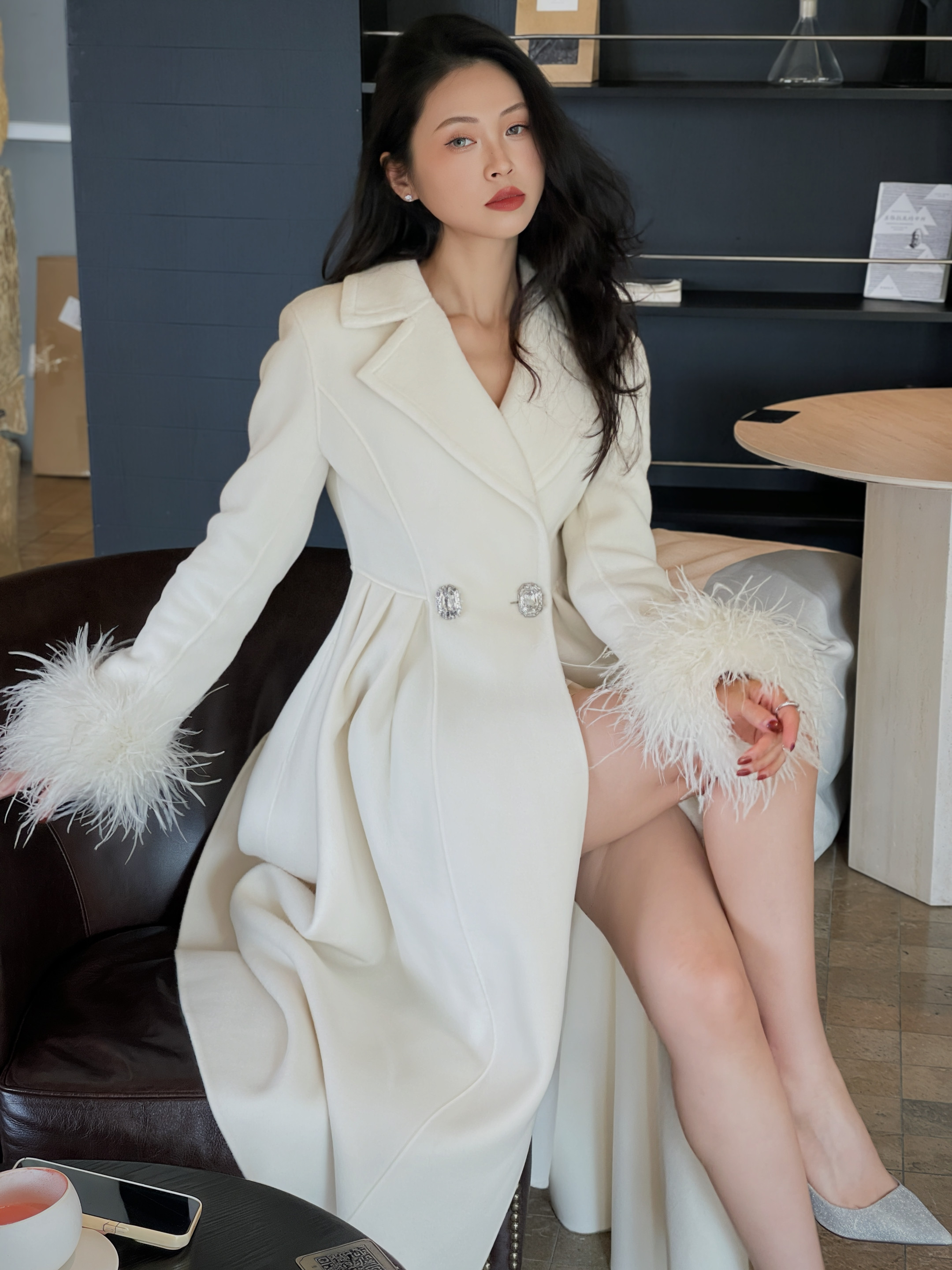 徐如蓝同款Maison Wester冬季千金风大衣，毛呢双面呢H型廓形不挑身材