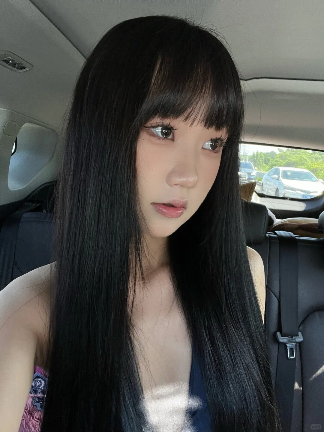 真我黑长直漫画齐刘海假发套 全真发整顶设计 自然隐形无痕贴合 长发飘逸顺滑