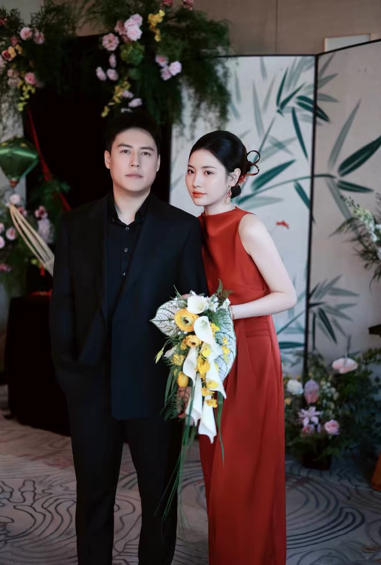 echo official「宫墙红」新中式晨袍 国风改良订婚礼服 红色喜庆大气