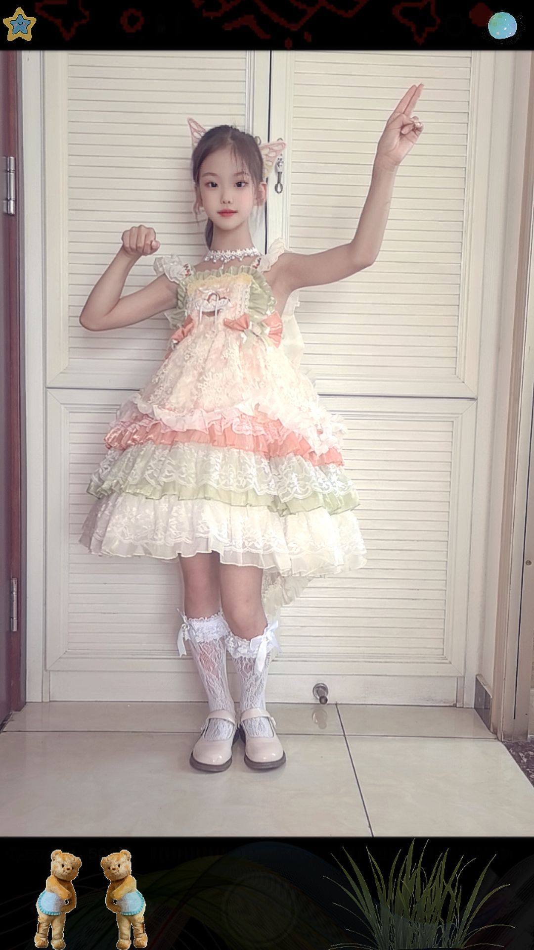 Customer photo for Princess Dress, Butterfly Hair Clip, Necklace, Socks, Petticoat, 150cm