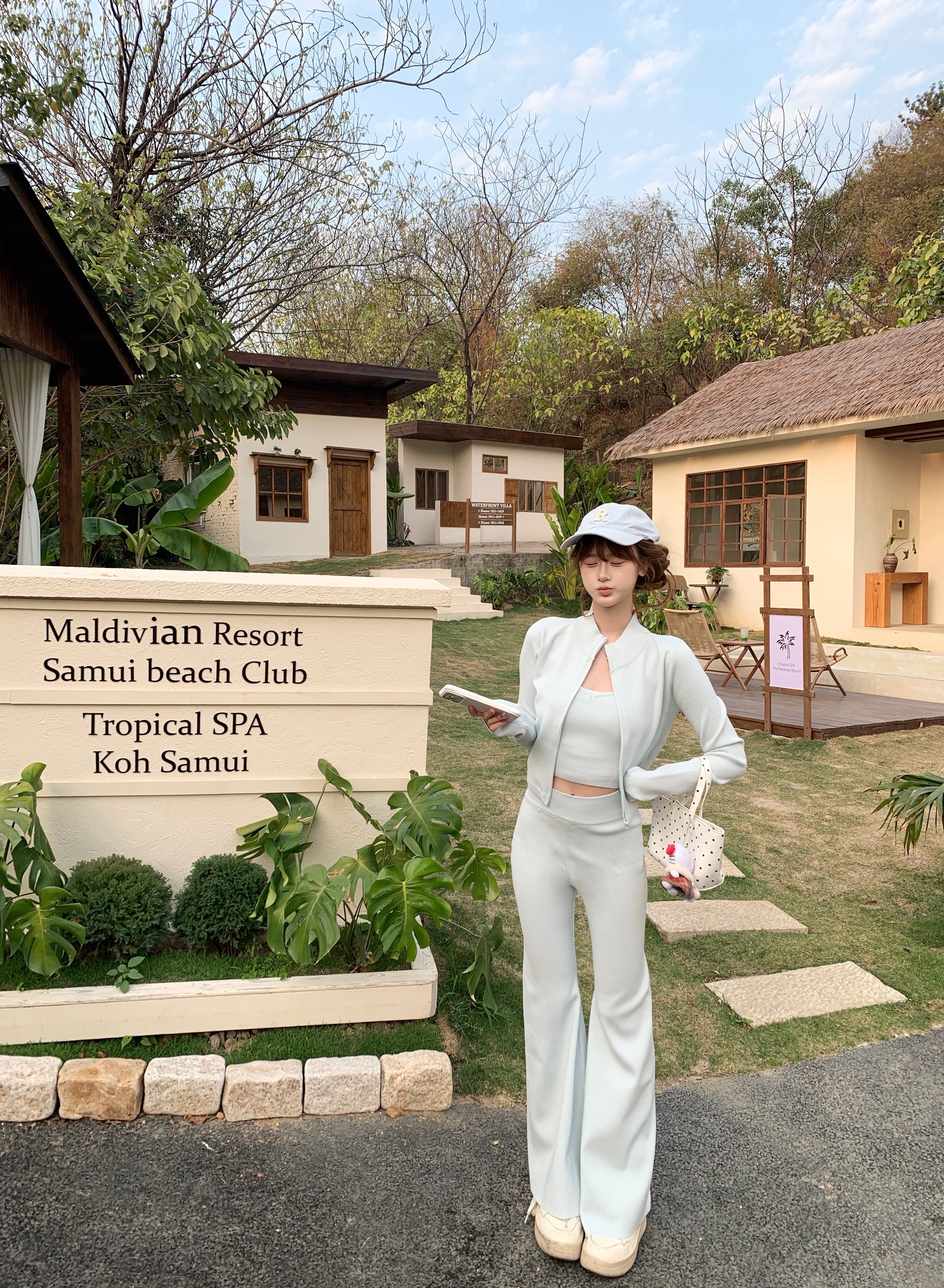 RUOYU若语S曲线休闲三件套 吊带+裤子+开衫一套搞定早春穿搭