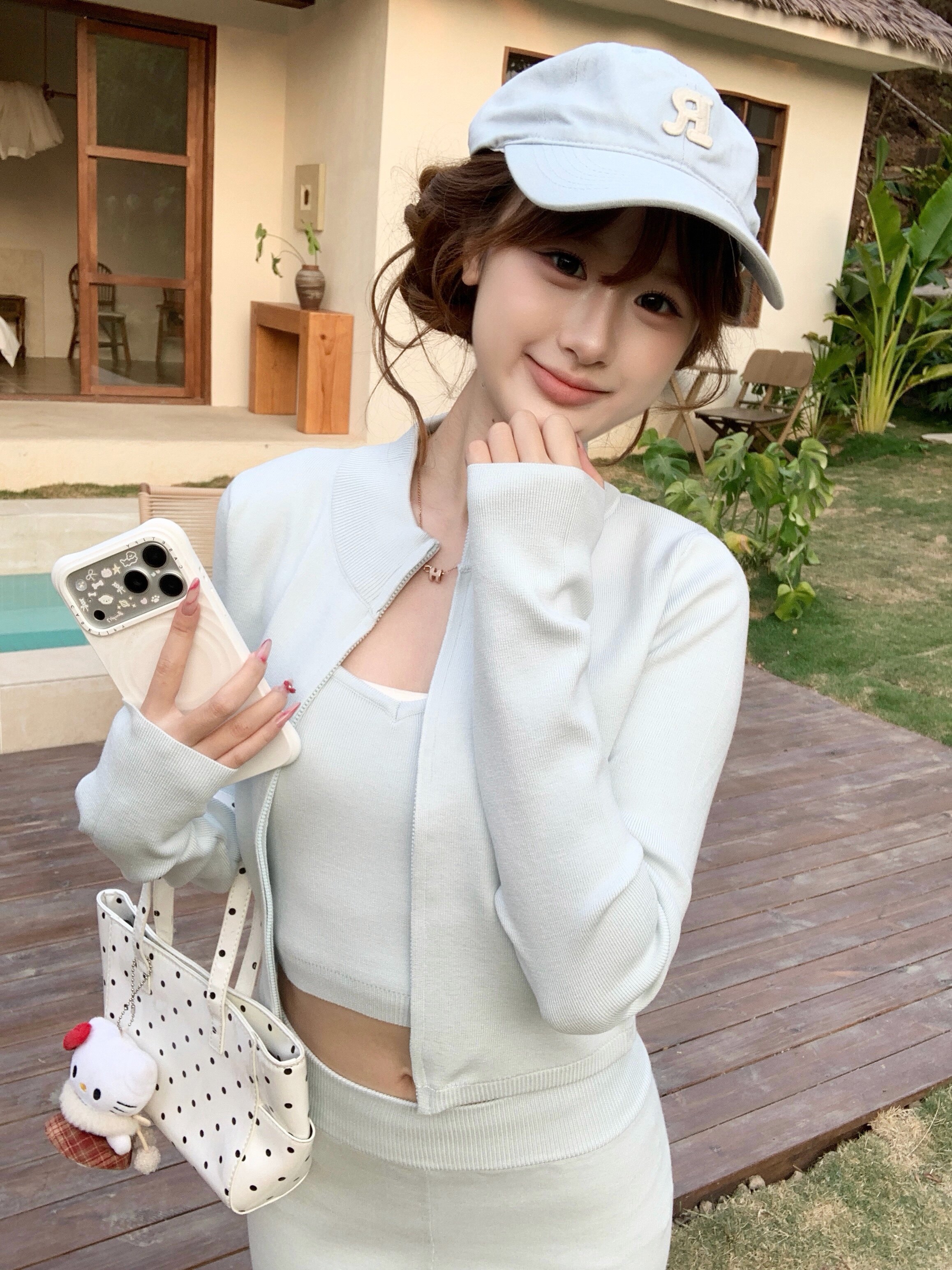 RUOYU若语S曲线休闲三件套 吊带+裤子+开衫一套搞定早春穿搭