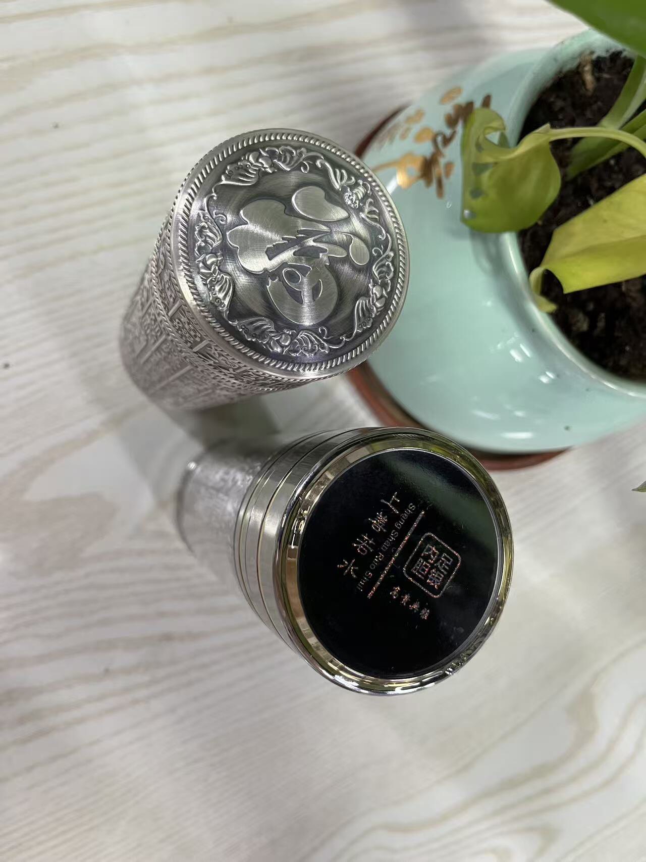銀盃子999純銀雲南雪花銀水杯純銀內膽保溫杯足銀茶杯熟銀食用級-淘寶