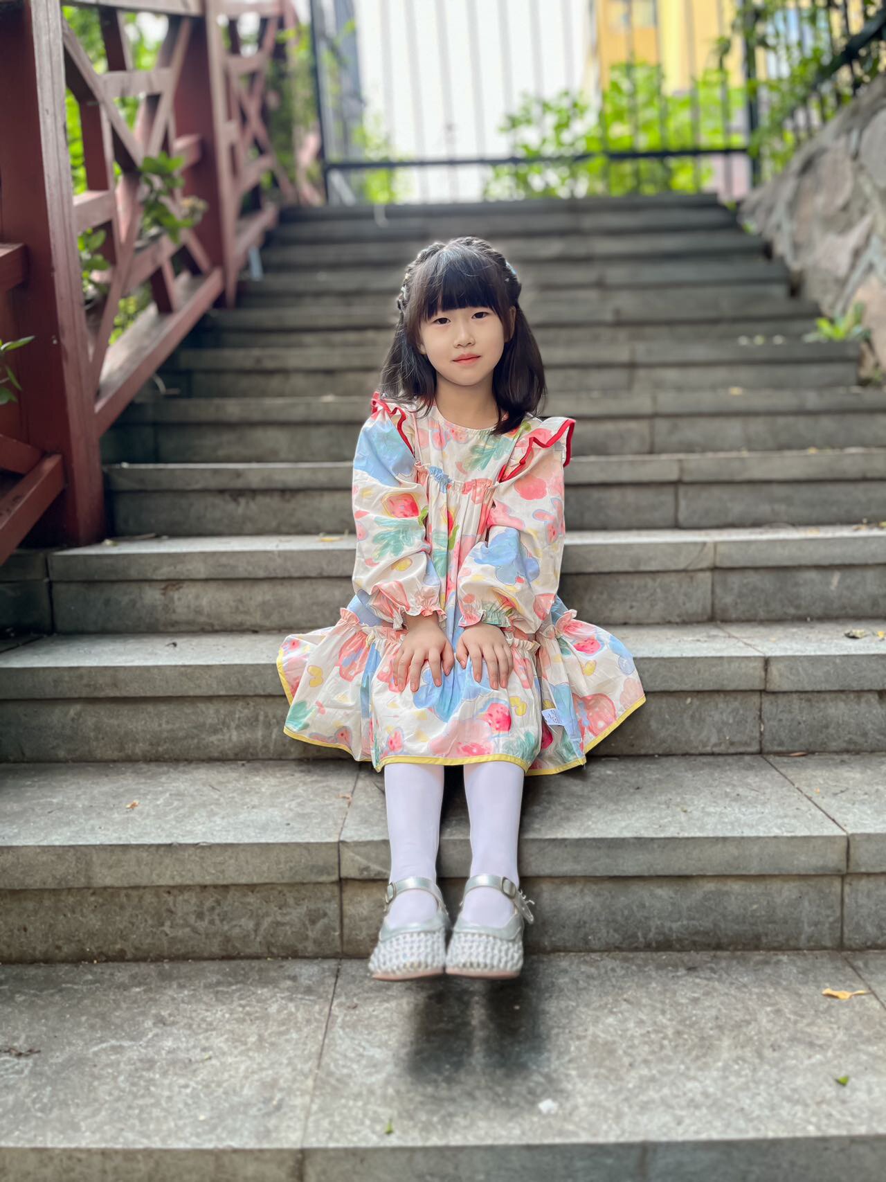 Customer photo for Blue-Pink Floral, 130cm