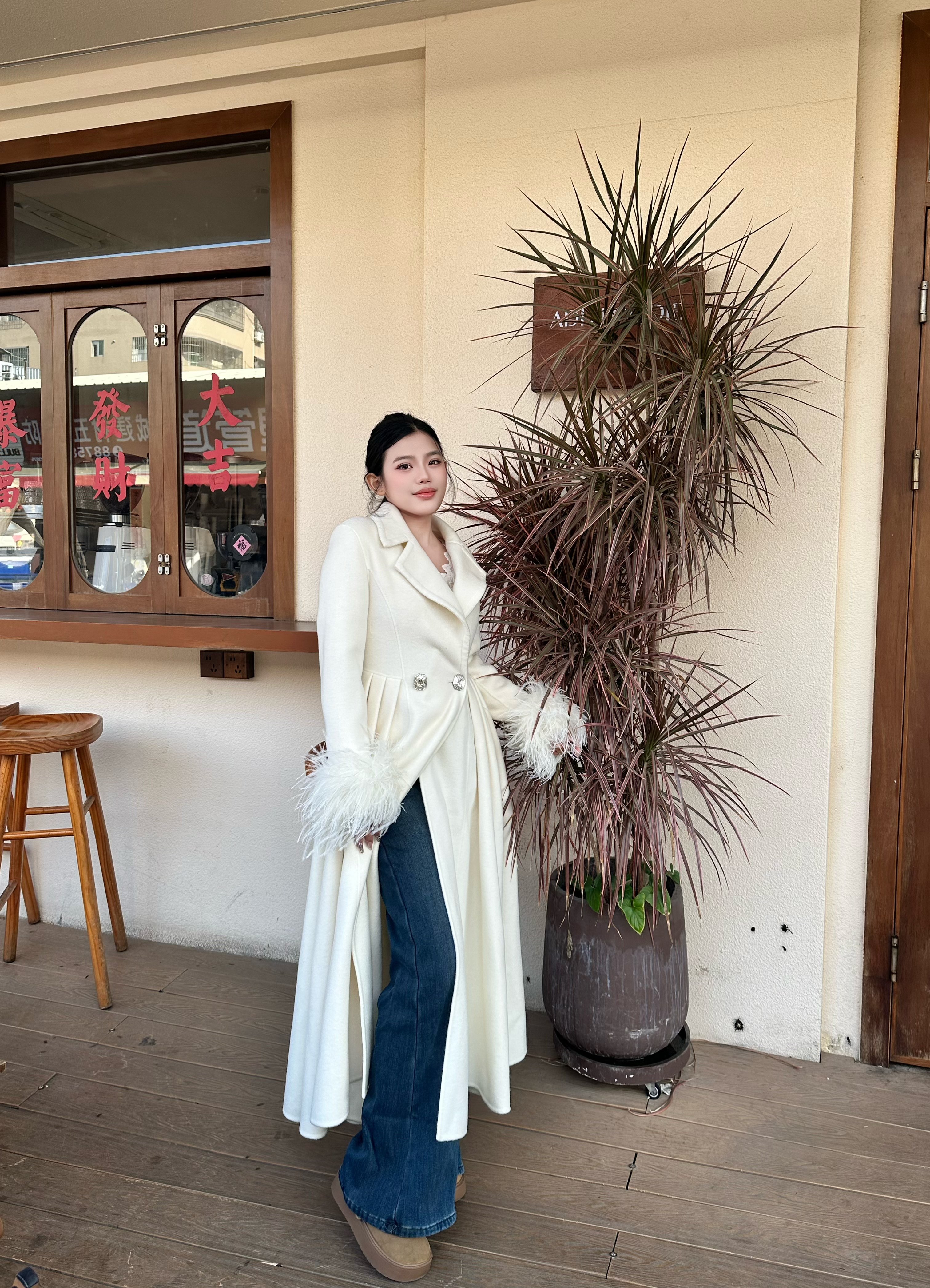 徐如蓝同款Maison Wester冬季千金风大衣，毛呢双面呢H型廓形不挑身材