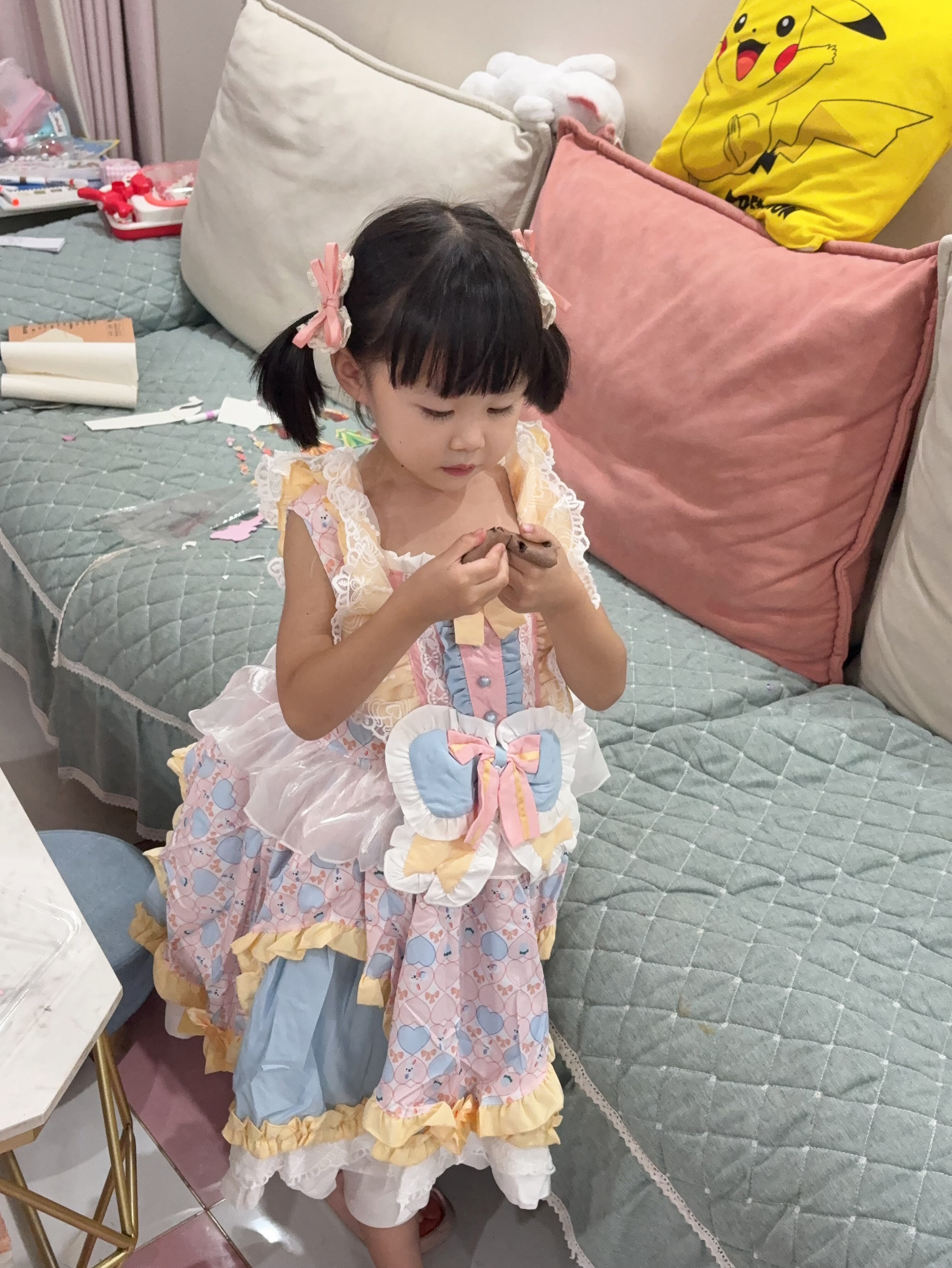 Customer photo for Pink Short-Sleeve Cake Dress, 120cm