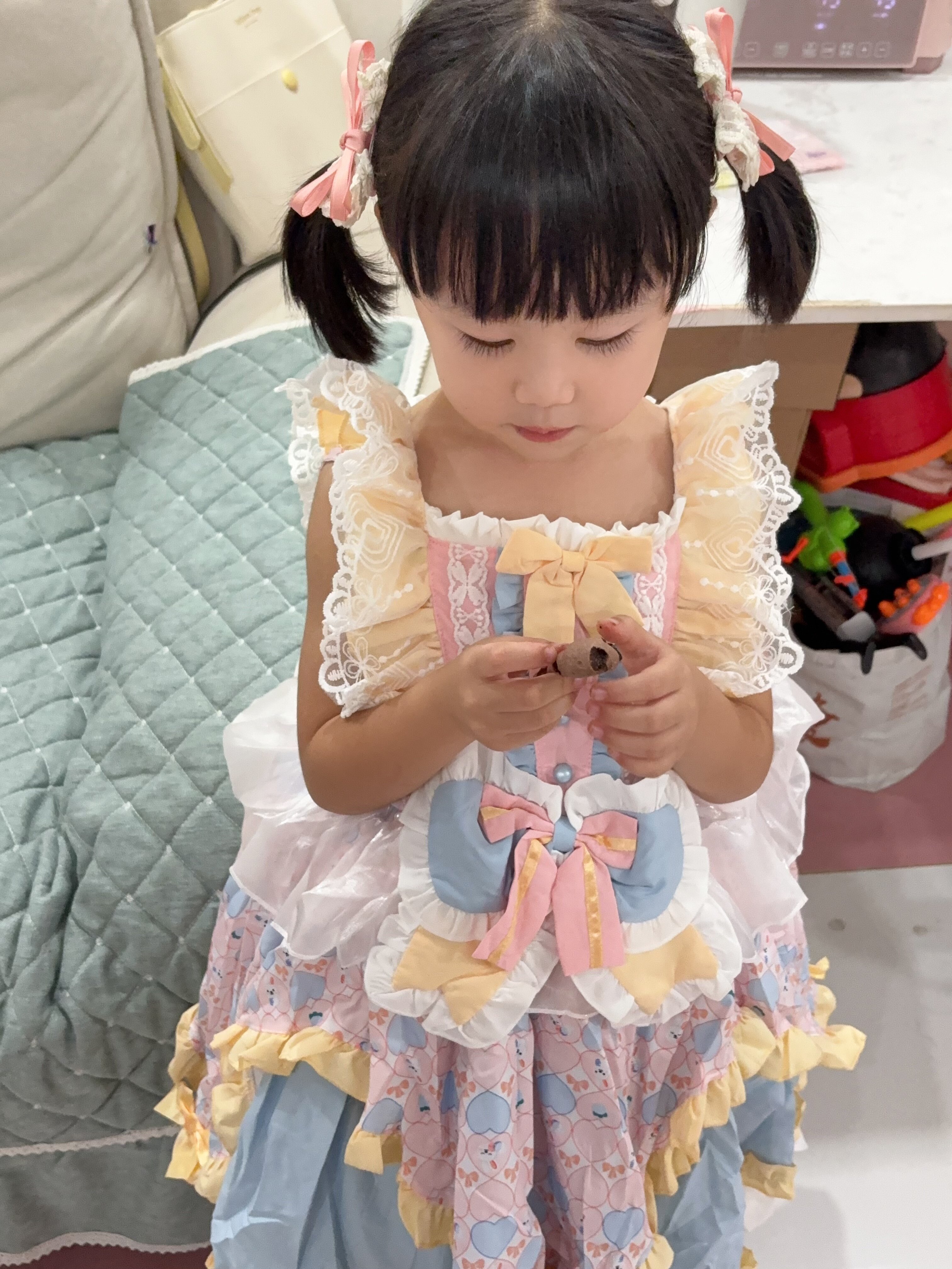 Customer photo for Pink Short-Sleeve Cake Dress, 120cm