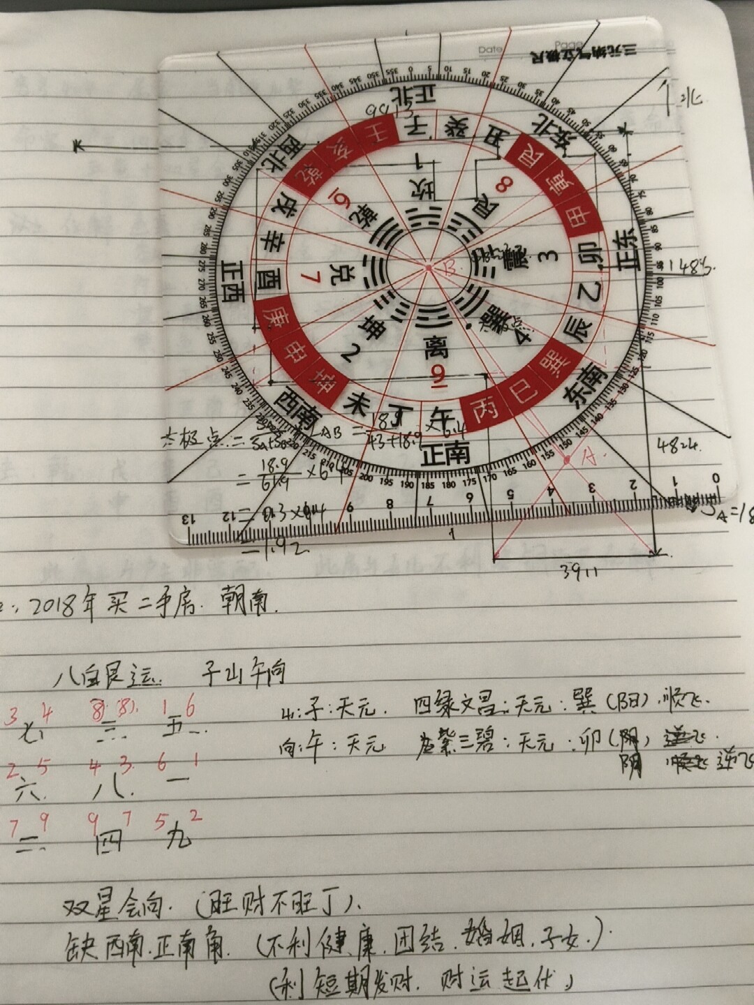易玄堂三元納氣立極尺二十四山測量堪輿規地理五訣透明戶型圖羅盤-淘寶