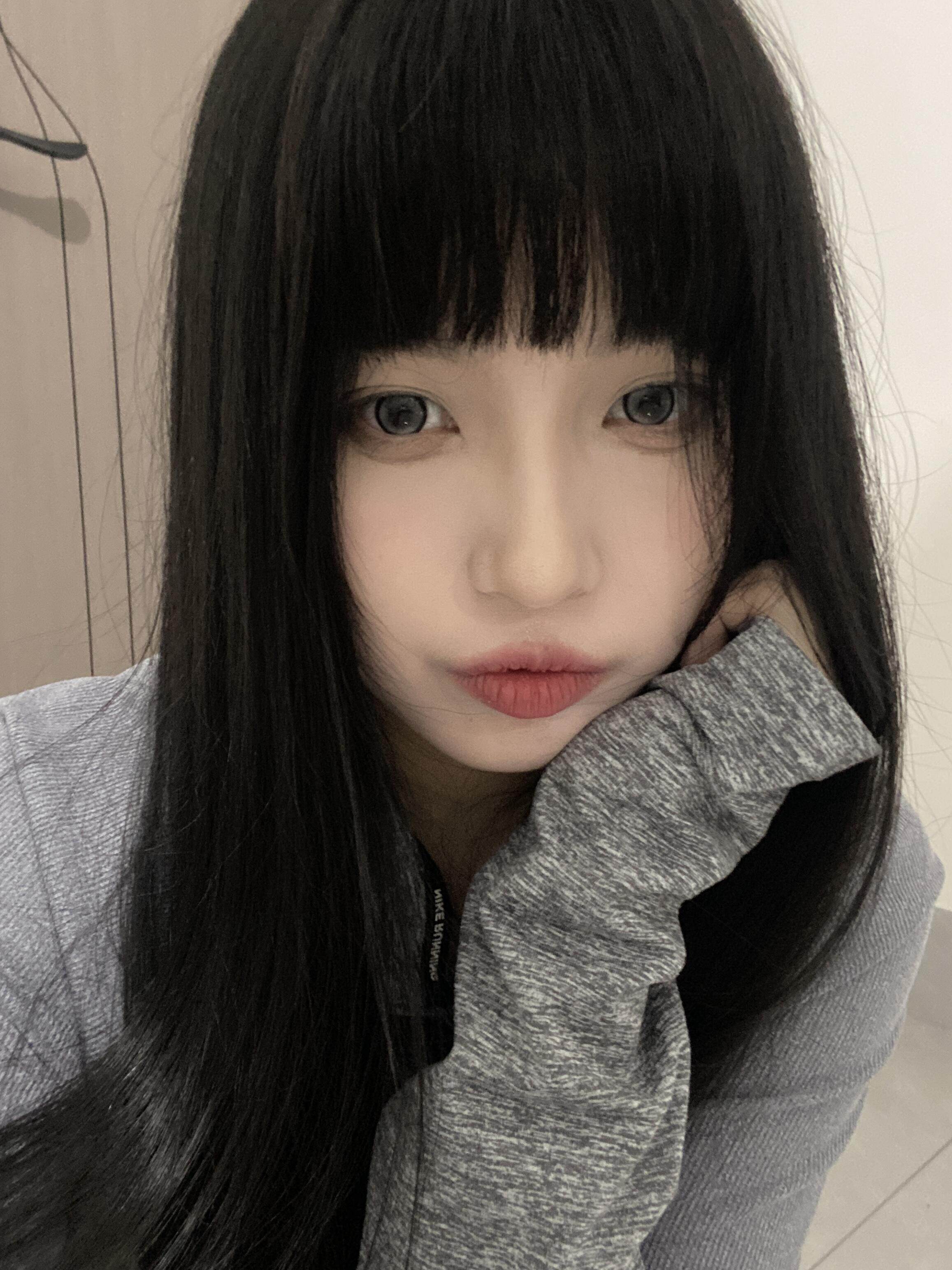 真我黑长直漫画齐刘海假发套 全真发整顶设计 自然隐形无痕贴合 长发飘逸顺滑