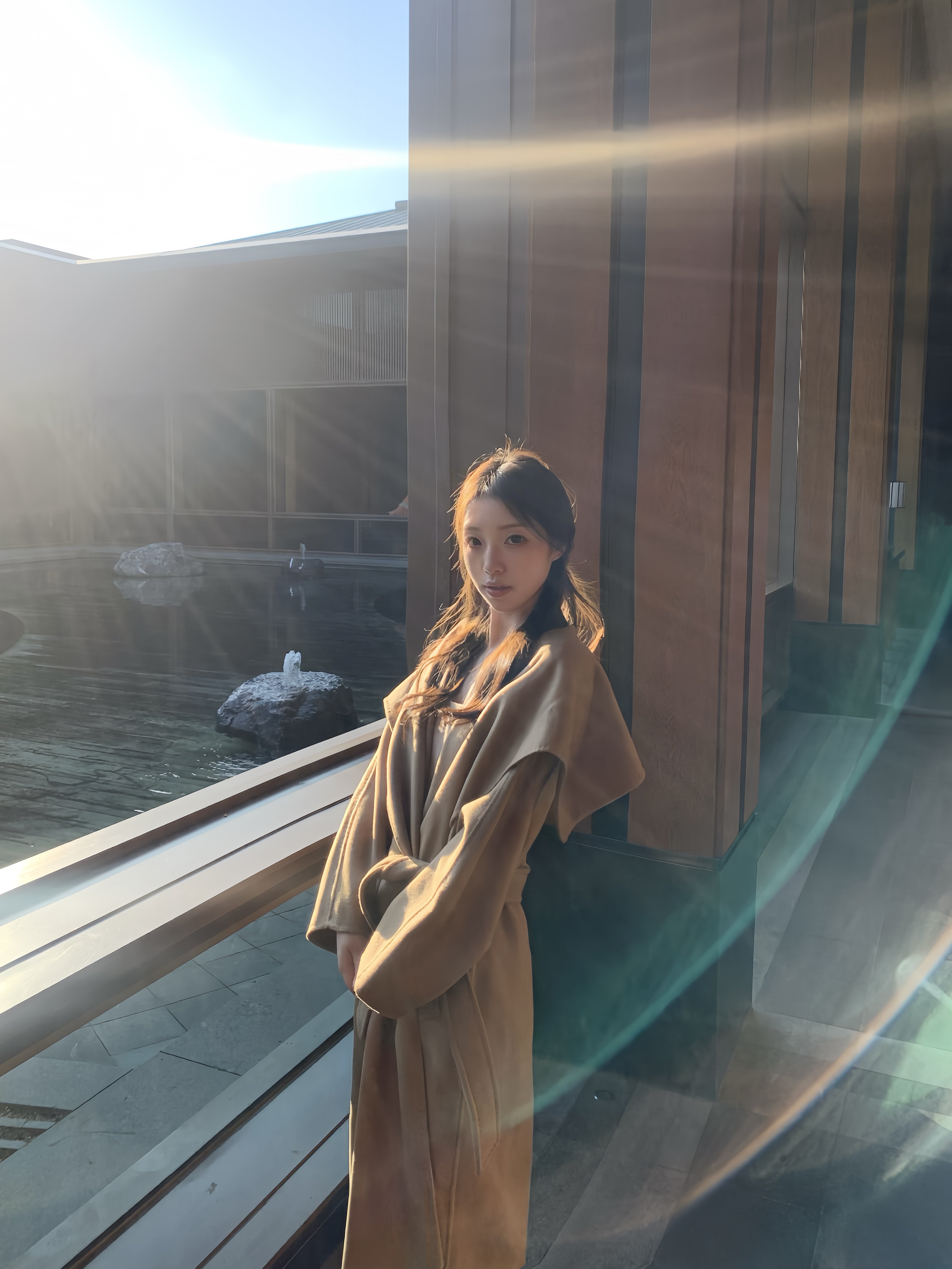 JIUCHIC|M家Rienza大翻领双面水波纹山羊绒大衣